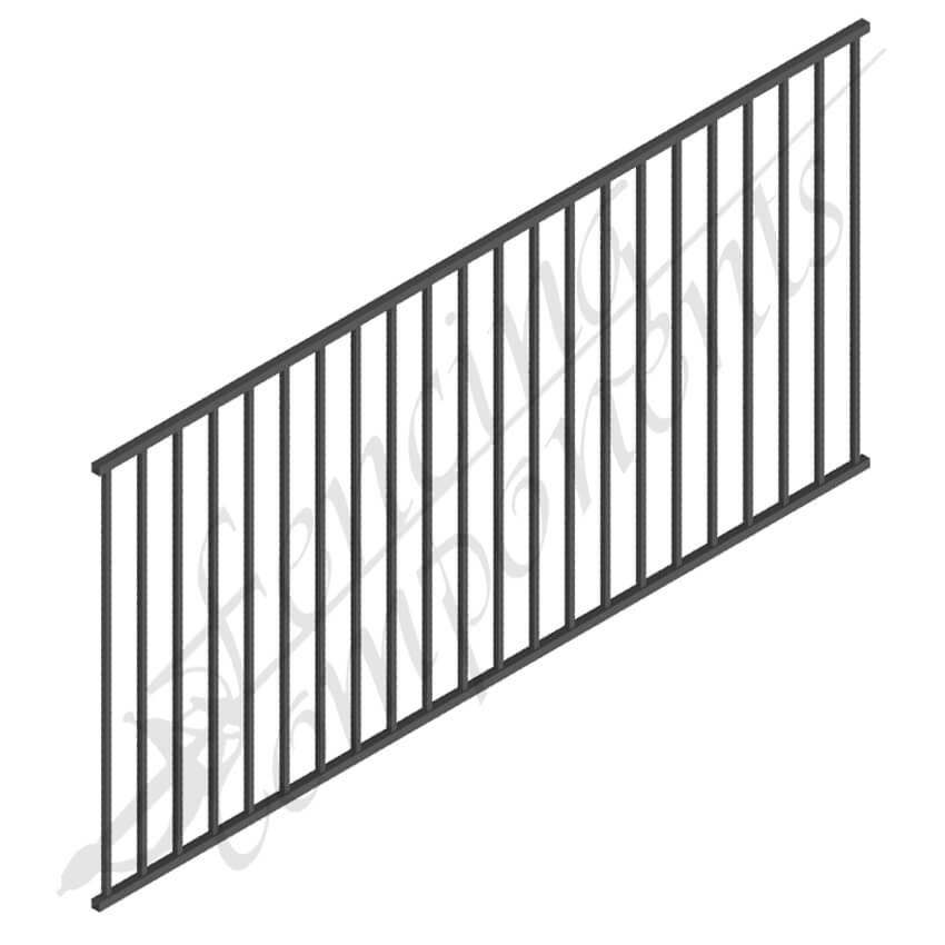 Fencing Components_Steel Railing Panel - Level/Fixed 2400W x1200H (Texture Black)