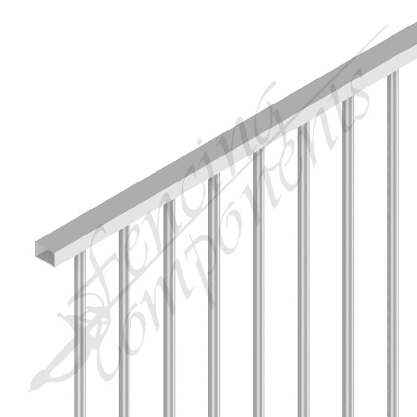Fencing Components_Aluminium Fence Pool Panel CERTIFIED FLAT TOP 2.4W x 1.2H (Woodland Grey) 70mm Gap