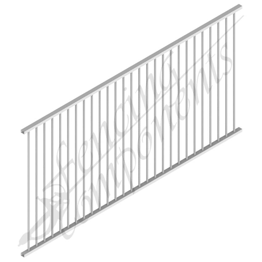 Fencing Components_Aluminium Fence Pool Panel CERTIFIED FLAT TOP 2.4W x 1.2H (Woodland Grey) 70mm Gap