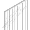 Fencing Components_Gate Aluminium FLAT TOP 970W x 1.2H (Frost/Off White/Surfmist)