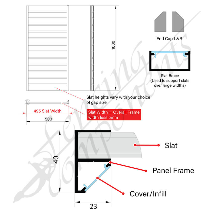 Paperbark Slat Panel Frame 5m