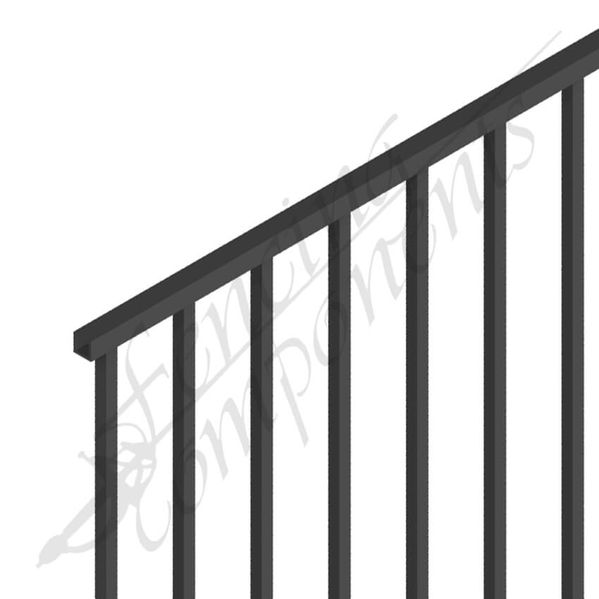 Fencing Components_Steel Railing Panel - Raked/Stair 2400x1200H (Texture Black)