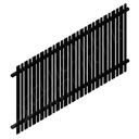 Aluminium Batten Slat Blade Fence Panel - 1800H x 2400W - Satin Black