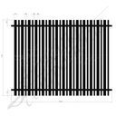 Aluminium Batten Slat Blade Fence Panel - 1800H x 2400W - Satin Black