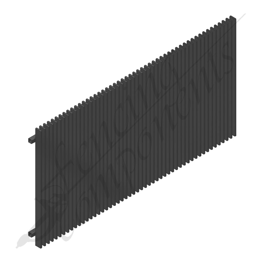Aluminium Slat 65 Blade Fence Panel - 1800H x 2400W - Satin Black