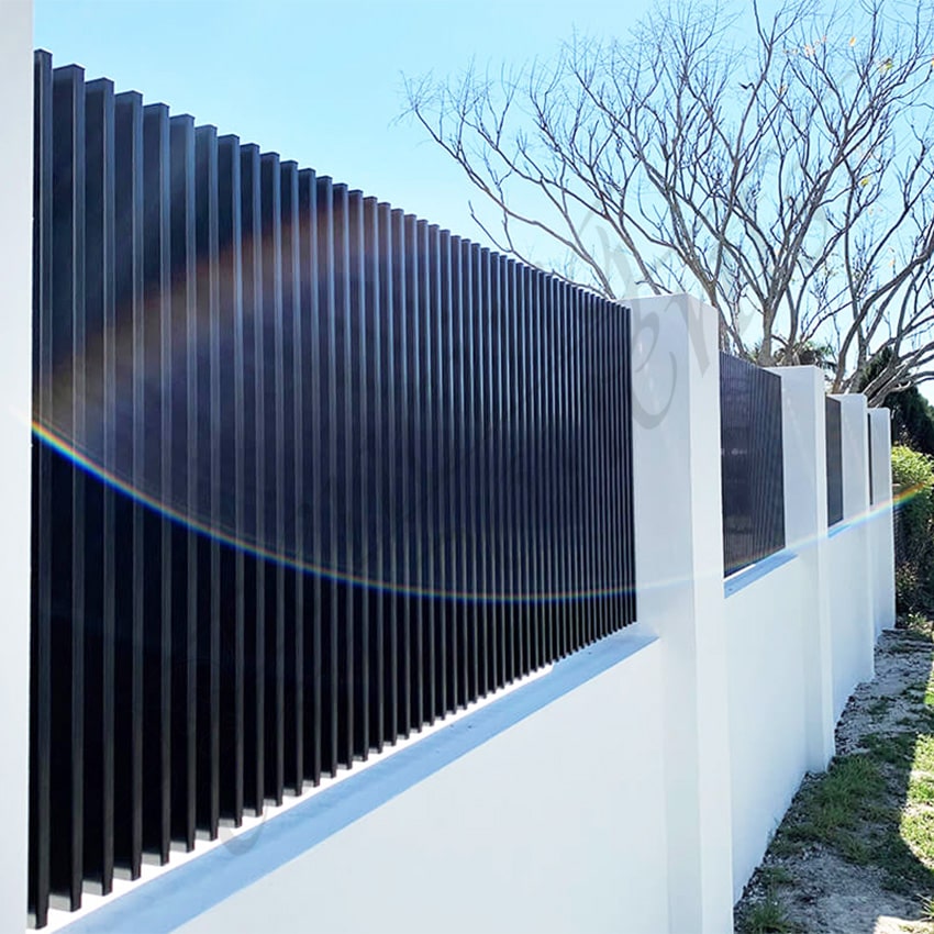 Aluminium Slat 65 Blade Fence Panel - 2400W x 1200H - Monument