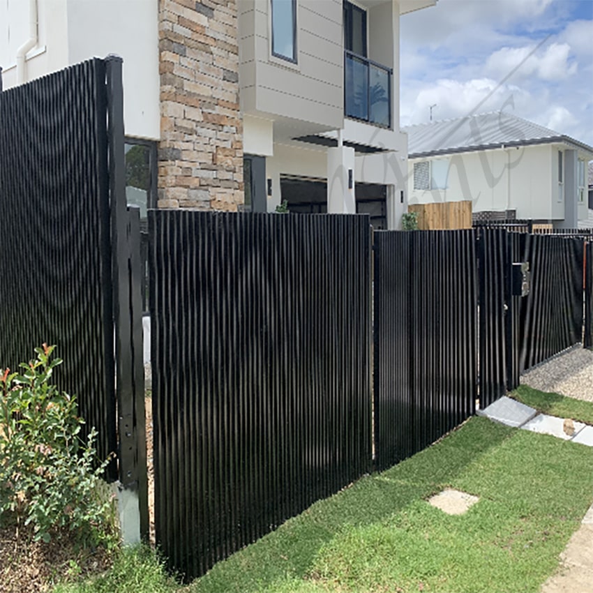 Aluminium Slat 65 Blade Fence Panel - 2400W x 1500H - Monument