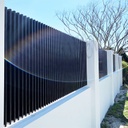 Aluminium Slat 65 Blade Fence Panel - 2400W x 1500H - Satin Black
