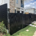 Aluminium Slat 65 Blade Fence Panel - 2400W x 1800H - Satin Black