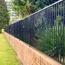 Aluminium Pool CERTIFIED FLAT TOP Fence Panel 3.0W x 1.2H (Satin Black) 70mm Gap
