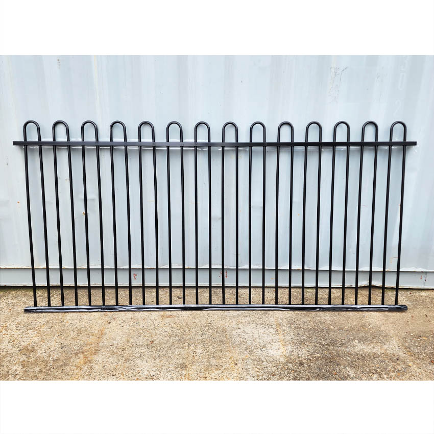 Aluminium Deco LOOP TOP Fence Panel 2.4W x 1.2H (Satin Black)