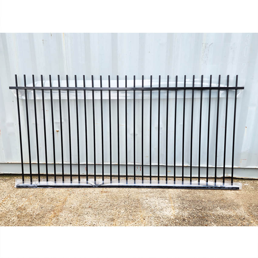 Aluminium Deco Level ROD TOP Fence Panel 2.4W x 1.2H (Satin Black)