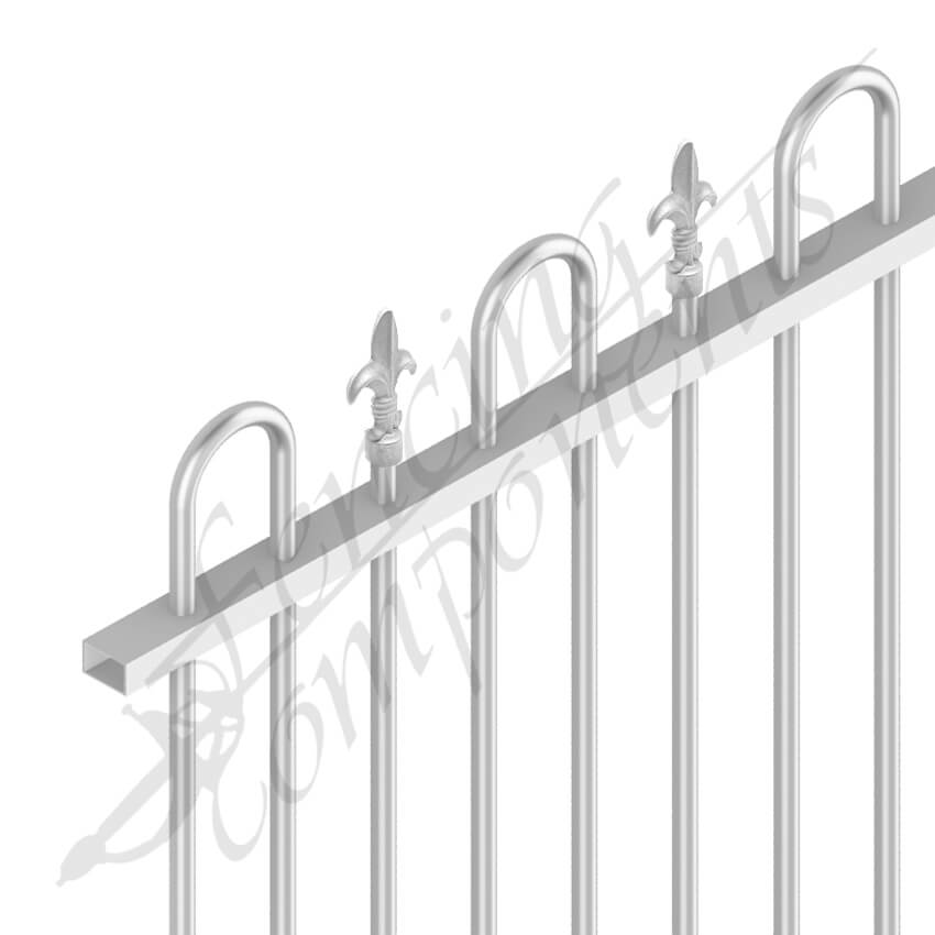 Fencing Components_Aluminium Fence Panel LOOP+SPEAR 2.4W x 1.2H (Black)