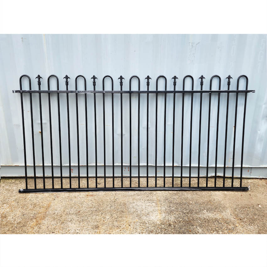 Aluminium Deco LOOP+SPEAR Fence Panel 2.4W x 1.2H (Satin Black)