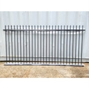 Aluminium Deco Level ROD TOP Fence Panel 2.4W x 1.2H (Monument/ Gunmetal Grey/ Monolith)