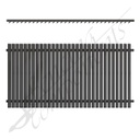 Aluminium Angled Blade Fence Panel - 2400W x 1200H - Monument