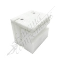 Fencing Components_100mm Wide Sliding Block - White (Cut)