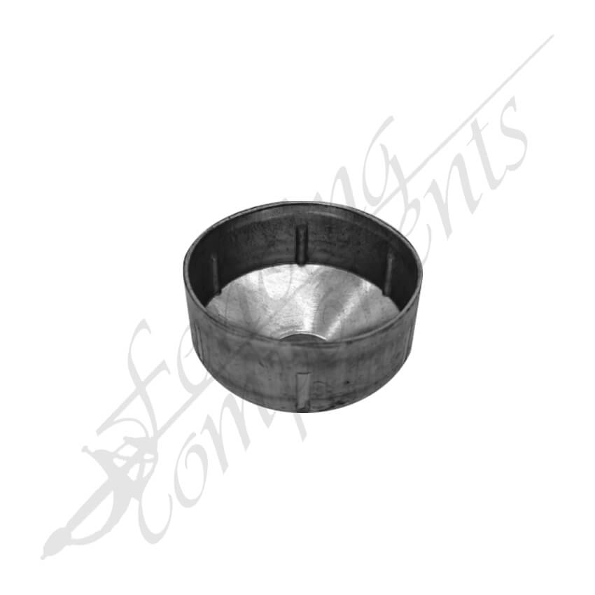 Fencing Components_40NB Round Steel Cap Steel Pre-Galv (Inner Ø 49mm)