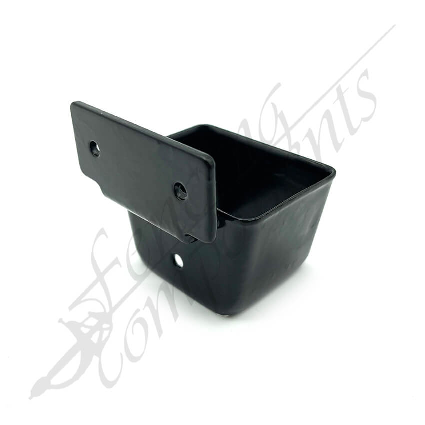 Fencing Components_40x40 Security Bracket Vertical Raked Hot Dip Gal (Black) - Style 2