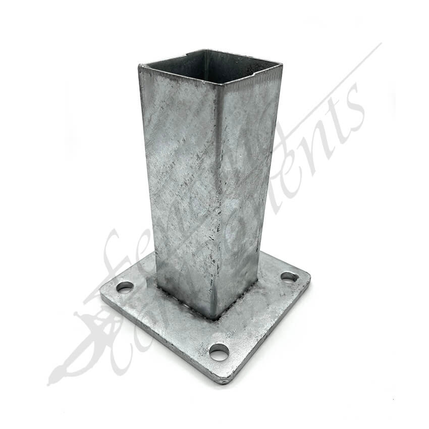Fencing Components_Post Bracket 75x75x2.0 Hot Dip Gal (150x150x 10mm base plate)