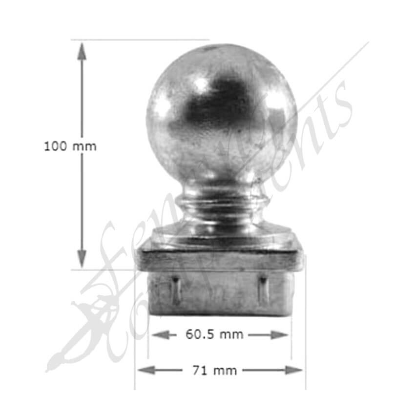 Fencing Components_Aluminium Ball Cap 65x65