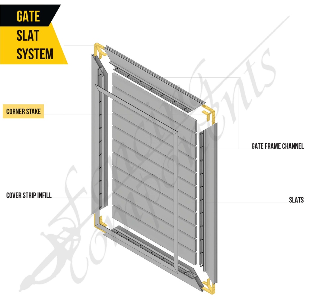 Fencing Components_Gate - Corner Stake_Fencing Components_Aluminium Slat System Panel Gate DIY