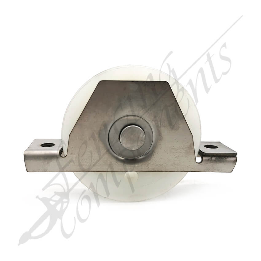 Fencing Components_90mm Nylon White Sliding Gate Wheel with Stainless Steel Bracket (120kg/wheel)