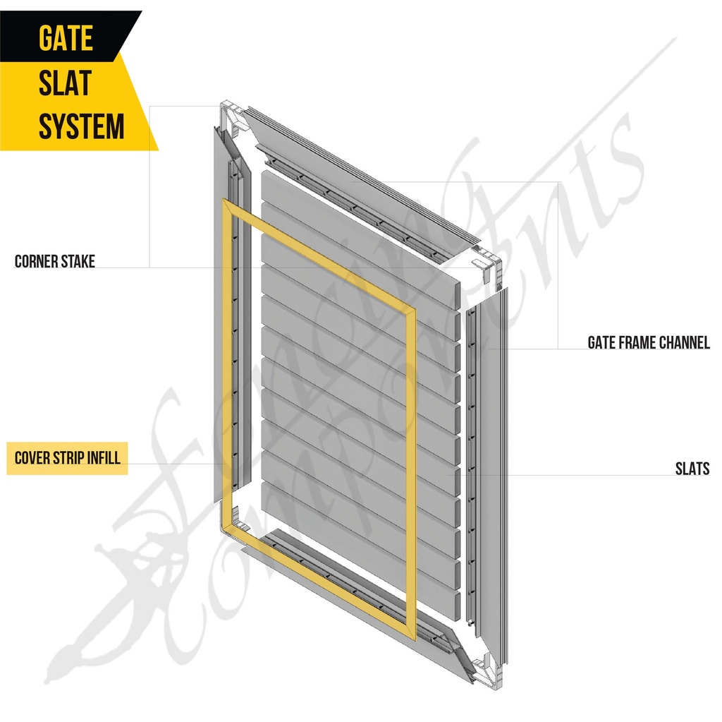 Gate - Infill_Fencing Components_Aluminium Slat System Panel Gate DIY