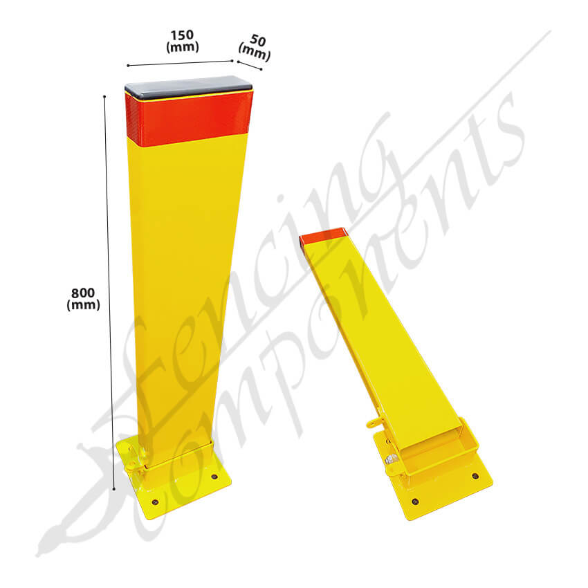 Fencing Components_Collapsible Parking Protector Bollard (Yellow) - Pad Lock
