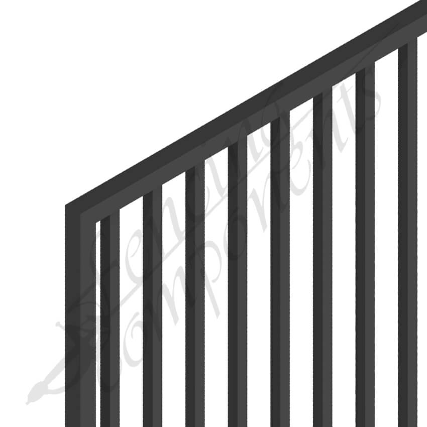 Fencing Components_PEDESTRIAN FLAT TOP DET GATE 1.0m x1.8H (Black) (CD115, 40x40 Rail, 25x25 Vertical)