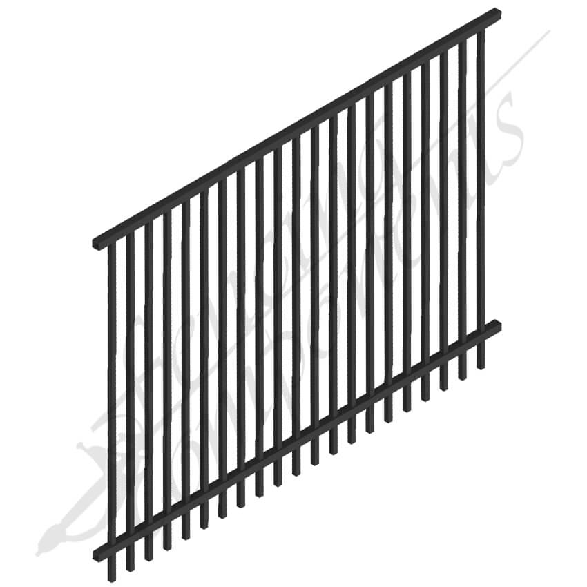 Fencing Components_PEDESTRIAN POOL SPEC DET PANEL 2.4m x1.8m (Black) (CD115, 40x40 Rail, 25x25 Vertical)