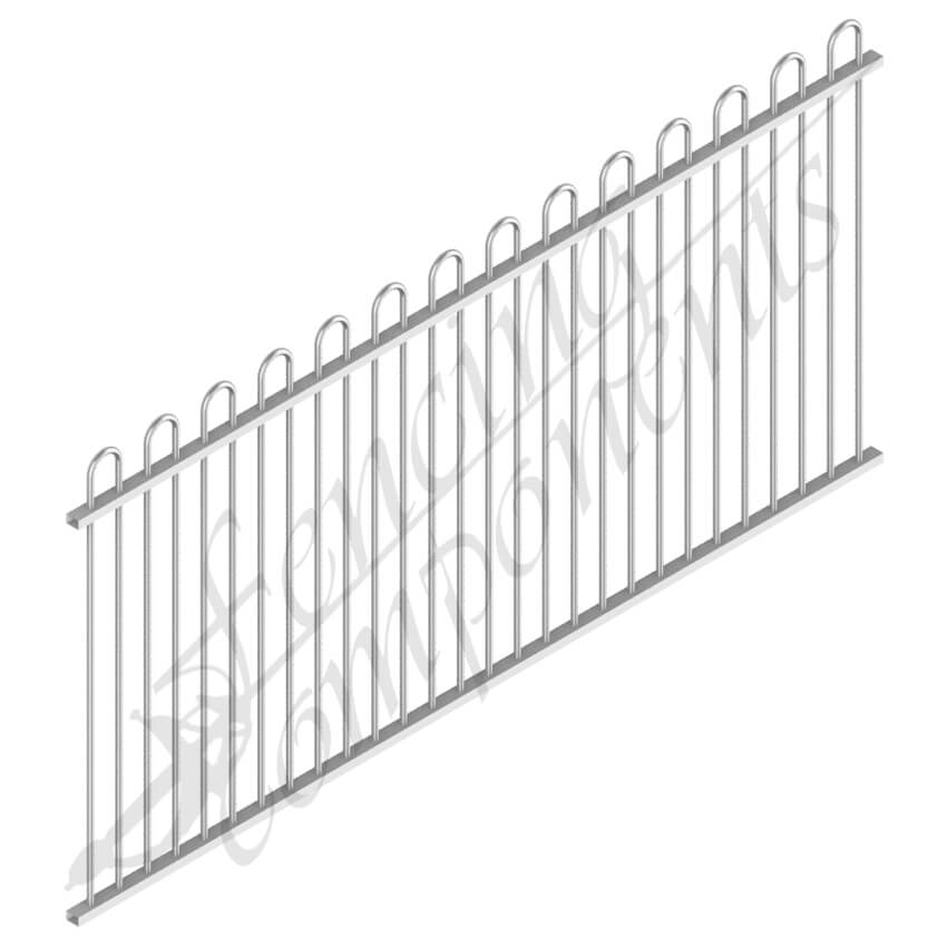 Fencing Components_Aluminium Fence Panel LOOP TOP 2.45W x 1.2H (Primrose)