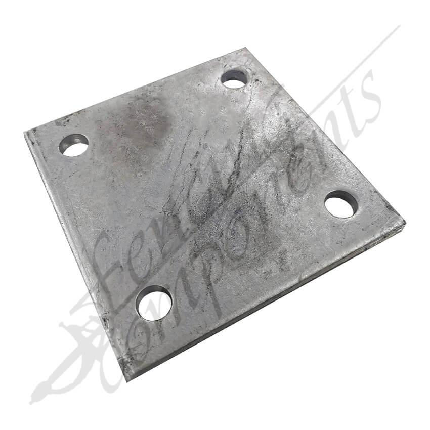 4 Hole Flat Plate 150x150x10mm Galvanized Steel (4H15015010-HDG)