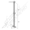 Ball Fence Rail Stanchion - Through Post Surface Mounted (Fits 32/32NB)
