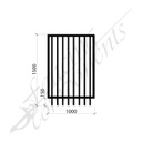PEDESTRIAN FLAT TOP SECURITY DET GATE 1.0mW x 1.5mH (Black) (Gap 90, CD115, 40x40 Rail, 25x25 Vertical)