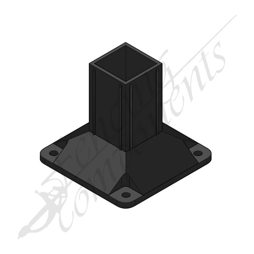 Aluminium Post Bracket Internal - Black (Fits 50x50 Post)