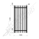 Security Gate XLT Steel Black 2.1H x 1.0W