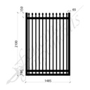 Security Gate MED DET Steel Black 2.1H x 1.485W (CD115mm)(65x65frame)