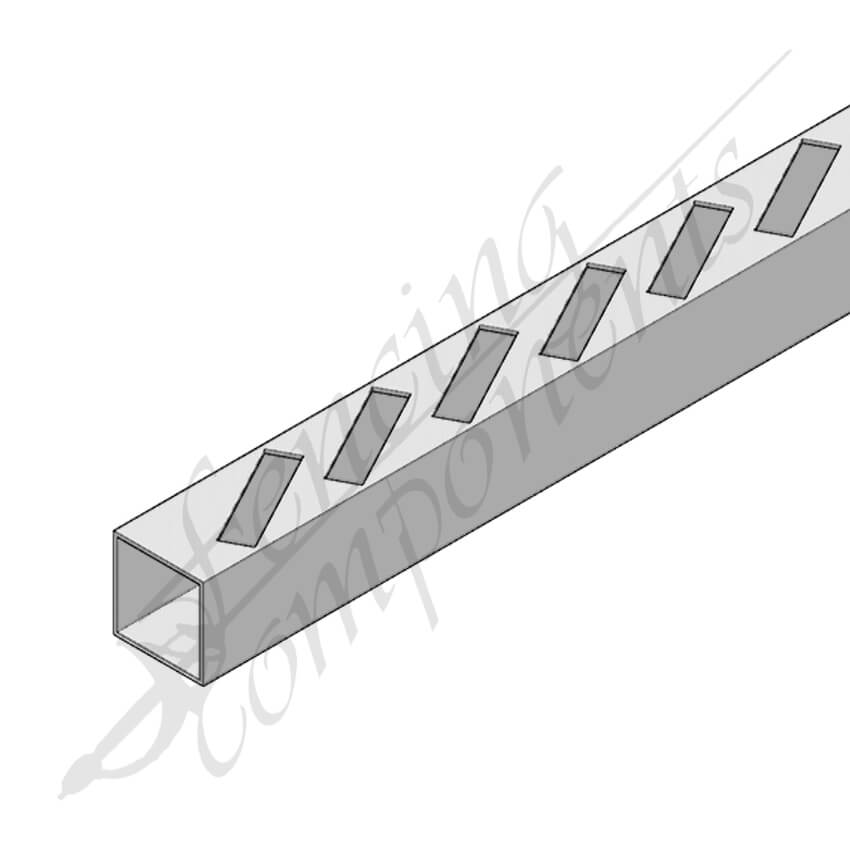 50x50 Punched Rail to Fit 65x16 Louvre - 6M 2.0MM 5MM Overlap *Right Side*