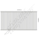 Aluminium Pool CERTIFIED FLAT TOP Fence Panel 2.4W x 1.2H (Snowgum/ Shale Grey/ Gull Grey) 70mm Gap