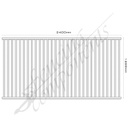 Aluminium Pool CERTIFIED FLAT TOP Fence Panel 2.4W x 1.2H (Frost/ Surfmist/ Off White) 70mm Gap