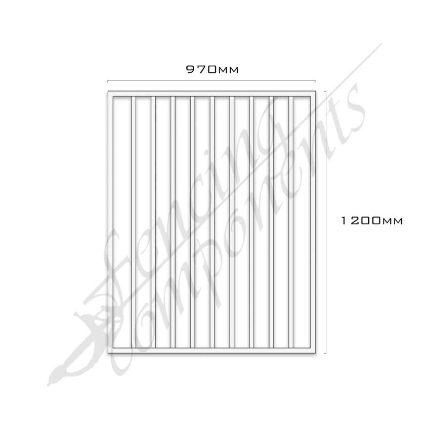 Aluminium Pool Certified FLAT TOP Gate 970W x 1.2H (Frost/ Surfmist/ Off White)