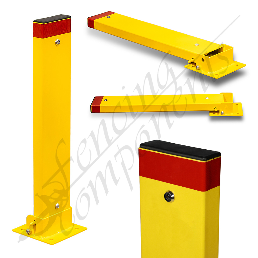 Collapsible Parking Protector Bollard (Yellow) - Key Lock