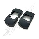 2 Piece Rectangular Adjustable Plastic Post Base Hole Cover for 40x40 50x50 (Black)