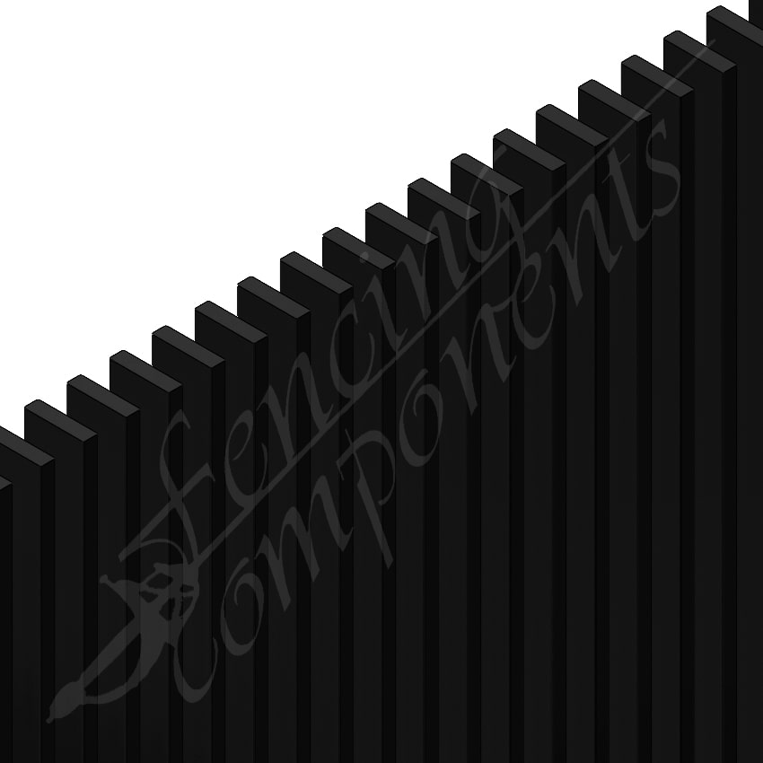 Aluminium Slat 65 Blade Fence Panel - 3000W x 600H - Satin Black