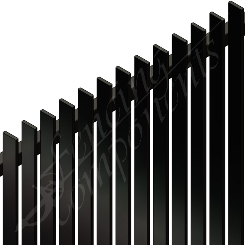 Aluminium Slat 50 Blade Fence Panel - 3000W x 600H - Black