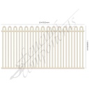 Clearance Item - Aluminium Deco LOOP TOP Fence Panel 2.4W x 1.2H (Primrose/ Domain)