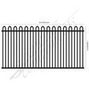 Clearance Item - Aluminium Deco LOOP TOP Fence Panel 2.4W x 1.2H (Satin Black)