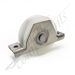 [1003] 90mm Nylon White Sliding Gate Wheel with Stainless Steel Bracket (120kg/wheel)