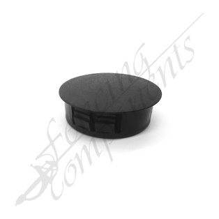 Round Plastic Plug - 19mm Flat (Black)
